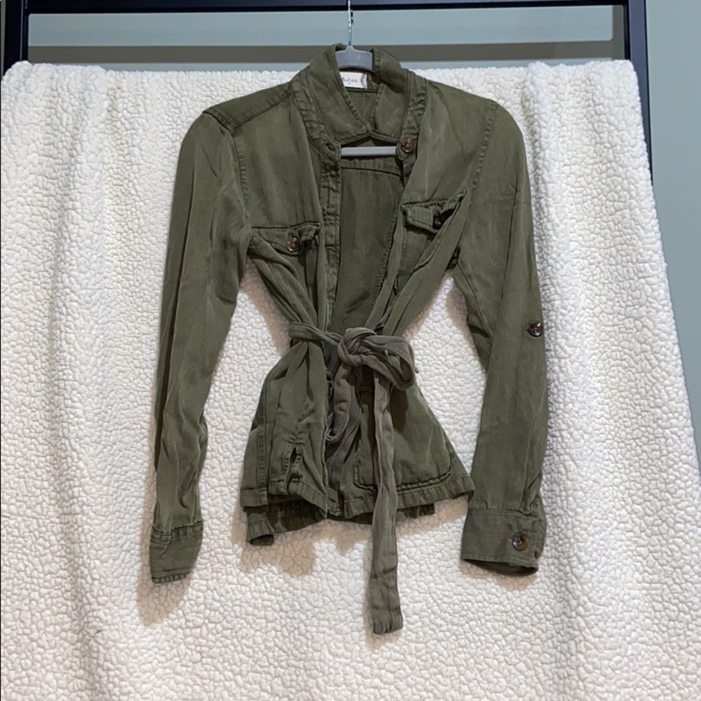 Army green blouse
